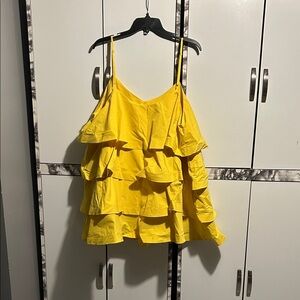 Yellow Ruffled Women's Mini Dress